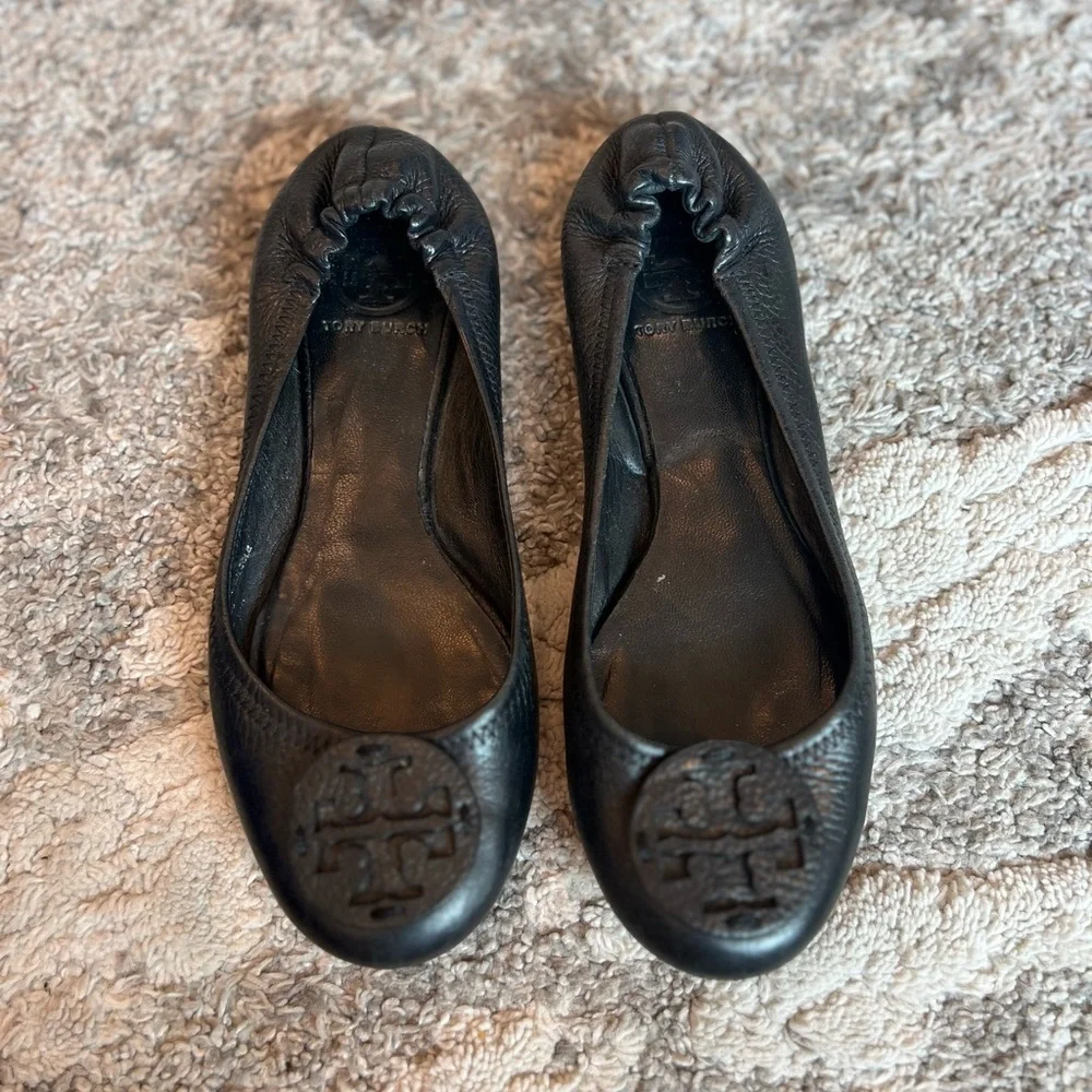 Tory Burch black leather Reva ballet flats - Picture 6 of 14
